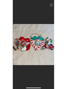 Vintage Lustre Fame Ltd Christmas ornaments Angel Pig, Sweetheart Mouse, Mouse